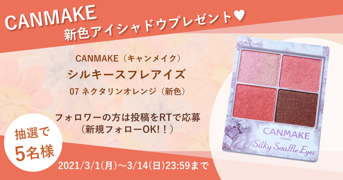 キャンペーン Amyフォロワー様限定 Canmake キャンメイク の新色アイシャドウ5名様にプレゼント Amy